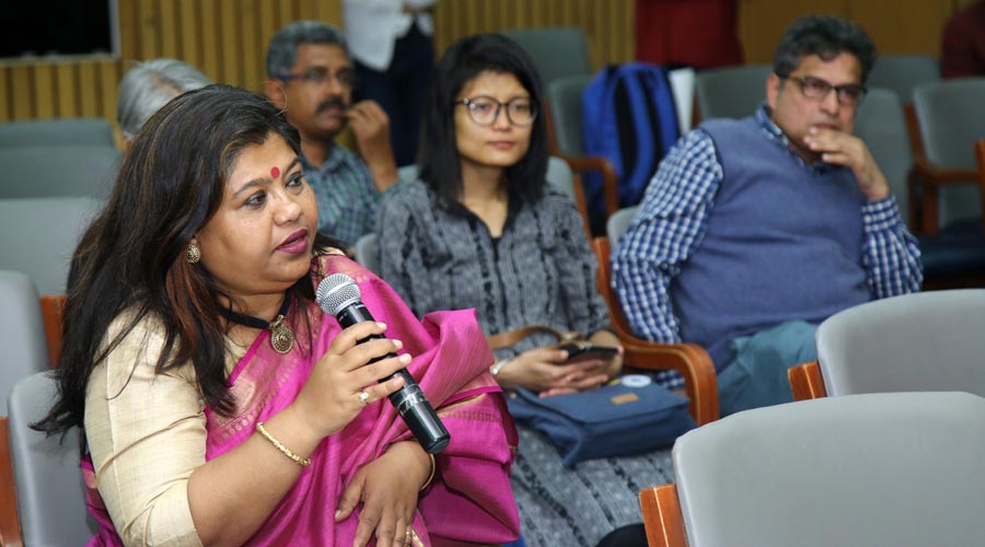 Monica Bannerjee interacting with the panellists